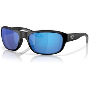 Costa Unisex Sunglasses, Matte Black/Blue Mirrored Polarized 580g, 58MM
